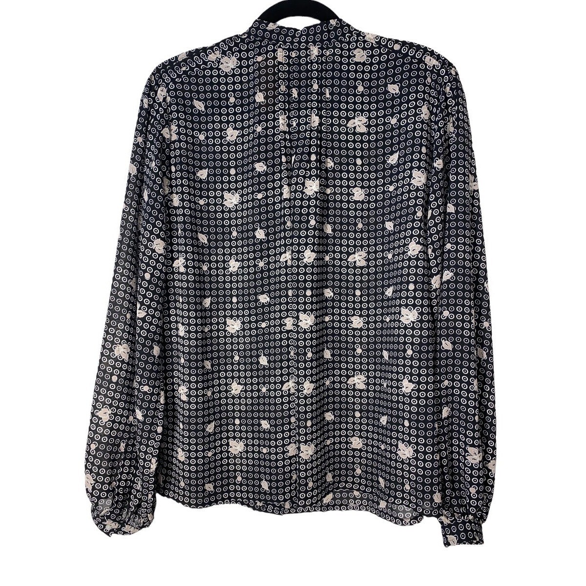 Vintage Givenchy Blouse Givenchy for Chesa Mandarin Collar Long Sleeve Button Up