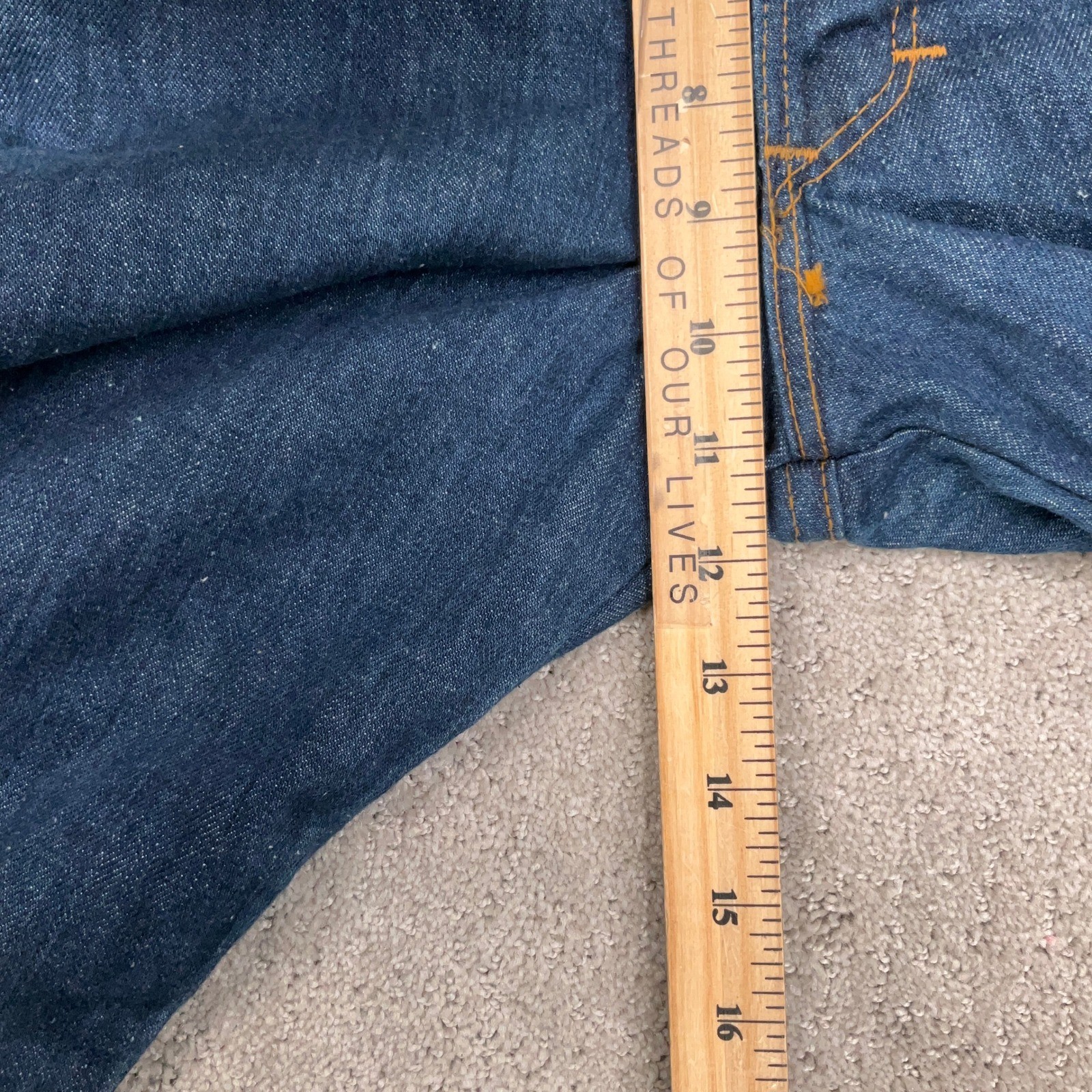 Vintage Dee Cee Jeans Womens 26W 34L Blue High Rise Embroidered Straight Leg