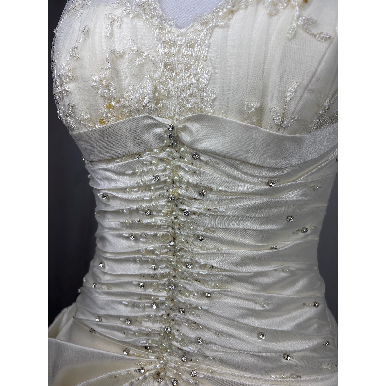 Vintage Romantic Wedding Dress With Veil Ivory Corset Bridal Gown Lace Fairycore