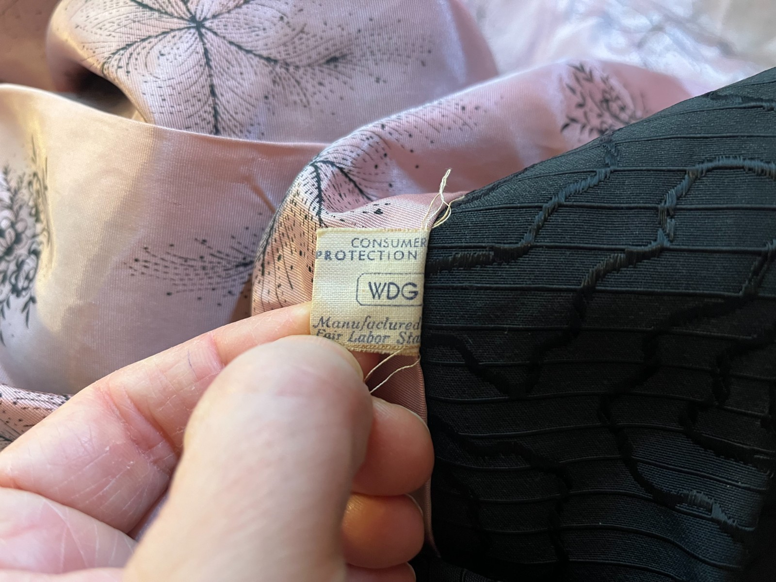 Vintage 40s Cee-Dee Trademark Open-Front Swing Coat Long Black Pockets *Flaws