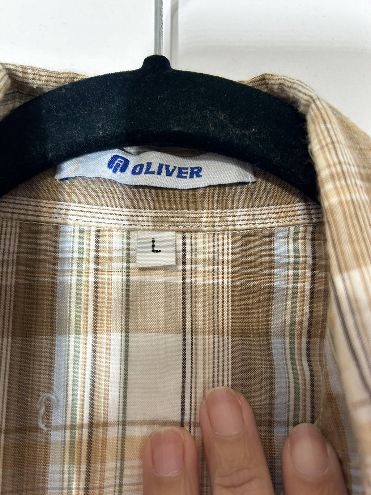 Vintage Oliver Western Southwest Embroidered 100% Cotton Raw Hem Shirt Size L