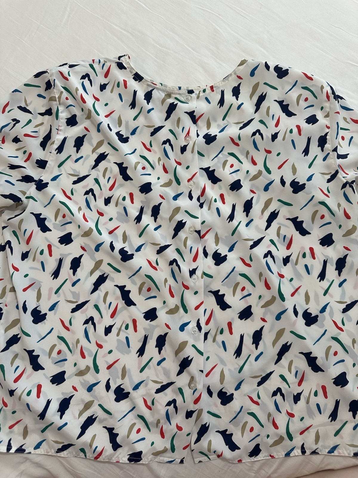 Sheer VINTAGE 90’s Notches Size Large Retro Design Blouse