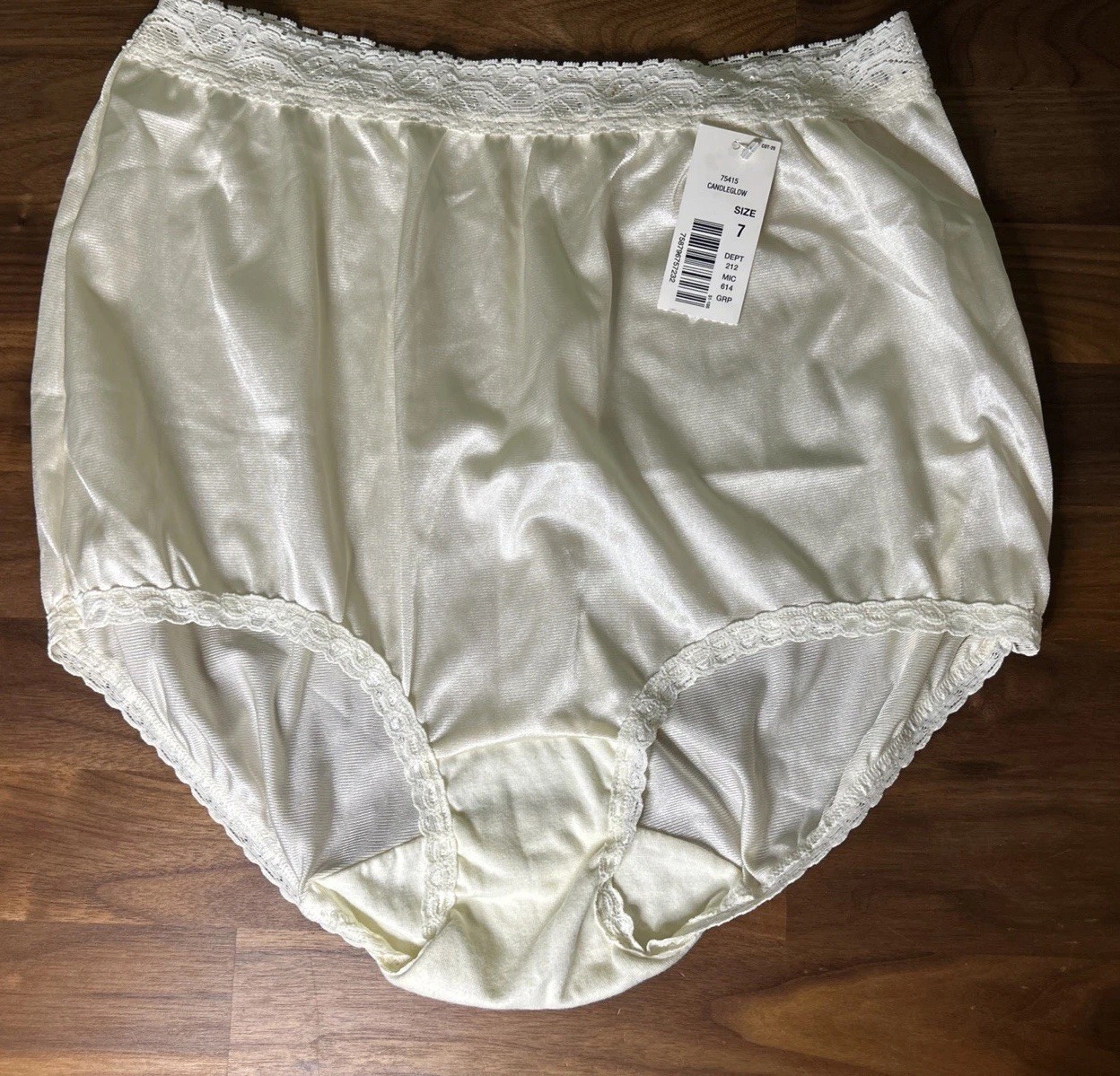Vtg Panties Cotillion Sz 7 Nylon High Waist Mushroom Gusset Silky Candleglow NWT