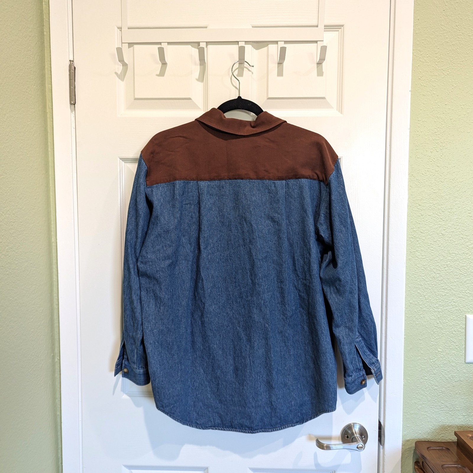 Vintage Susan Bristol Patchwork Denim Shirt size M