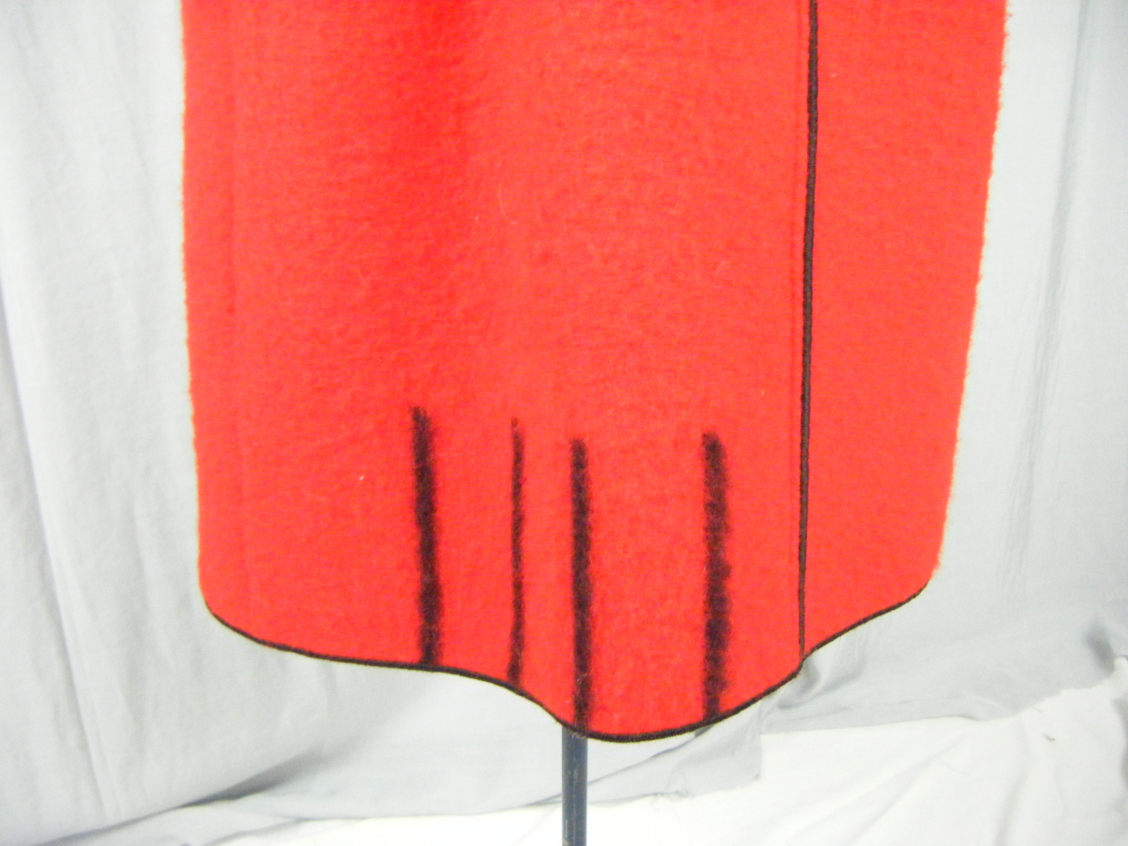 MRS H WINTER Rare Vtg Red/Black Avant Garde HUDSON BAY Blanket Coat- sz 10/M