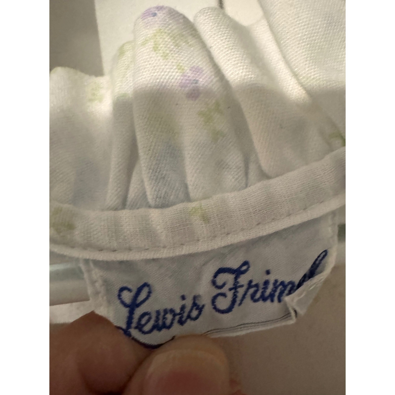 Vintage Lewis Frimel Floral Nightgown Women’s Blue White Cottagecore Prairie Lg