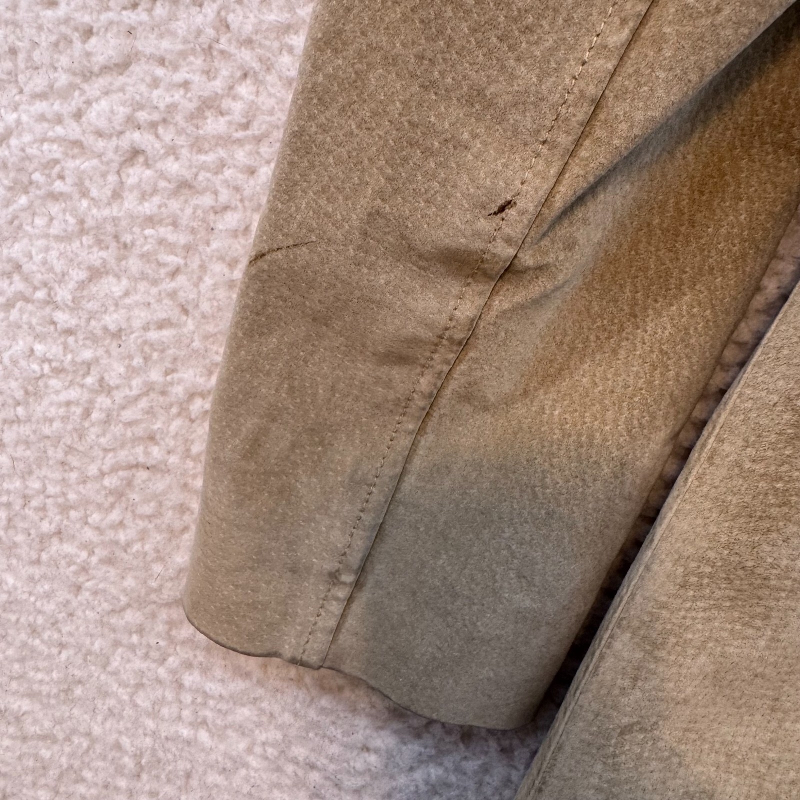 Vintage Leather Jacket Trench Coat Small Medium Tan Beige Khaki Long Midi