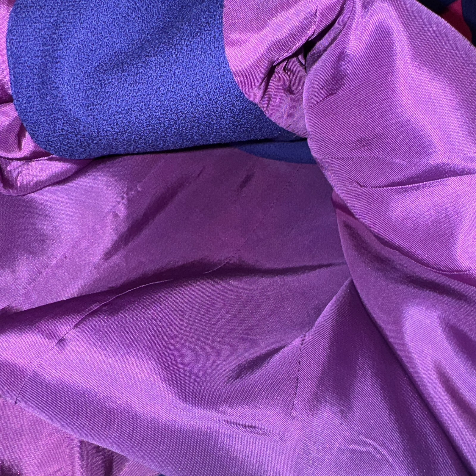 Vintage 80’s Alberto Makali Purple Hot Pink Colorblock Wool Blazer Jacket Size 6
