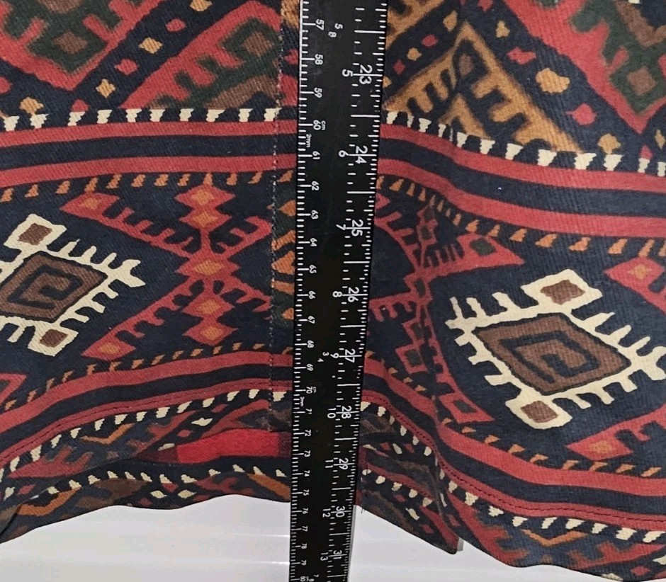 Cambridge Dry Goods Southwest Aztec Jacket Flannel Lined Suede Geometric 1980s
