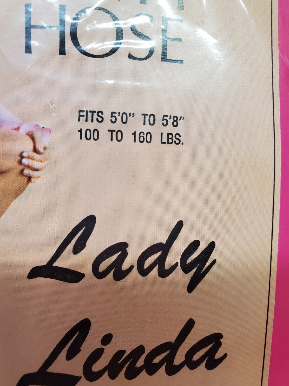 Vintage Lady Linda Nylon Seamless Panty Hose One Size 100-160 Lbs 1960s