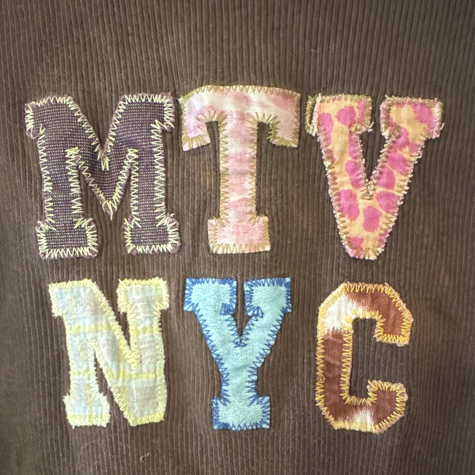 NY Sof Goods Women’s MTV NYC Brown Ribbed Knit Racerback Tank Top Size L