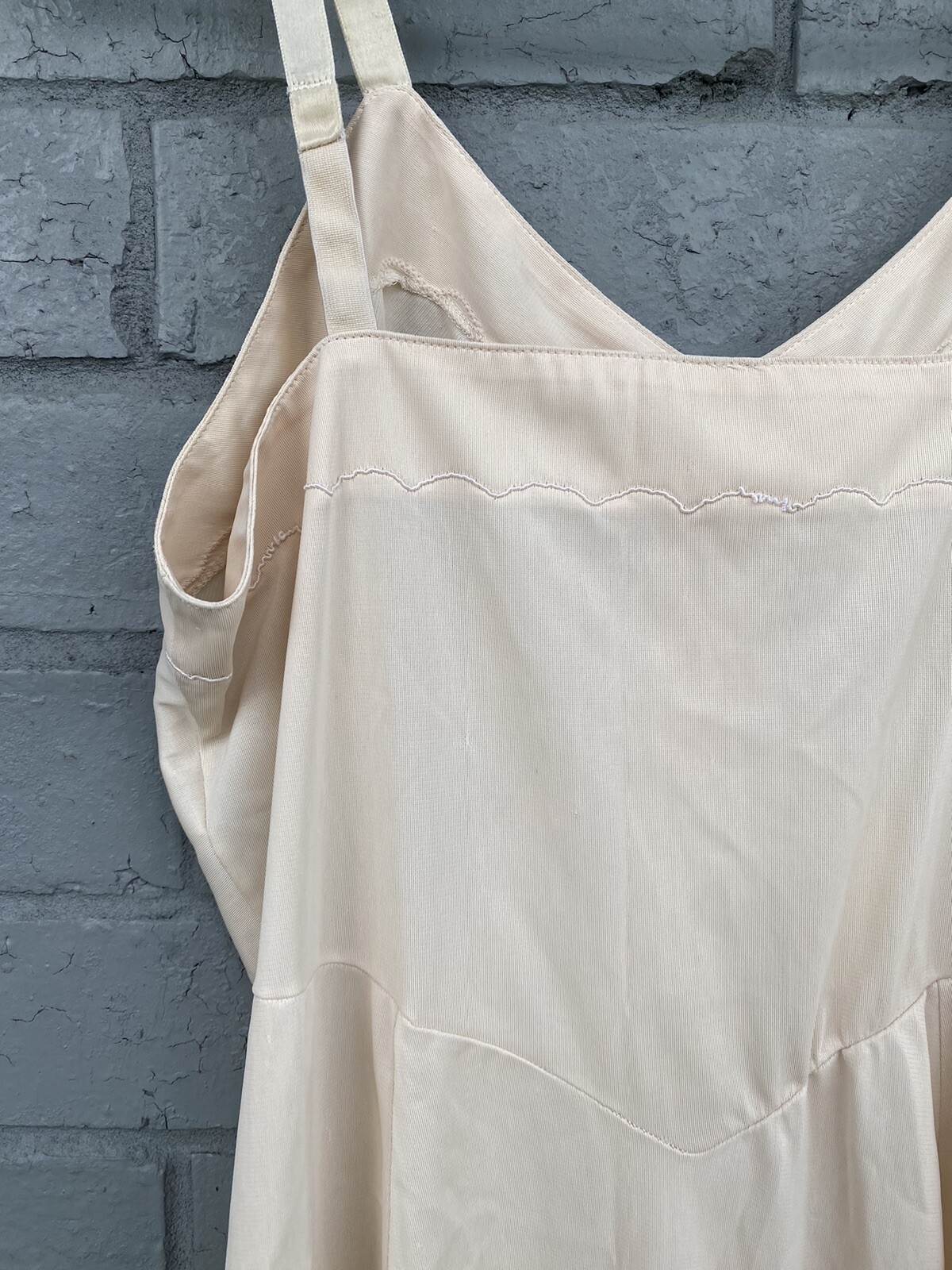 Vintage Sears The doesnt Slip, Slip Sheer Nightgown Fortrel Polyester 34 Short