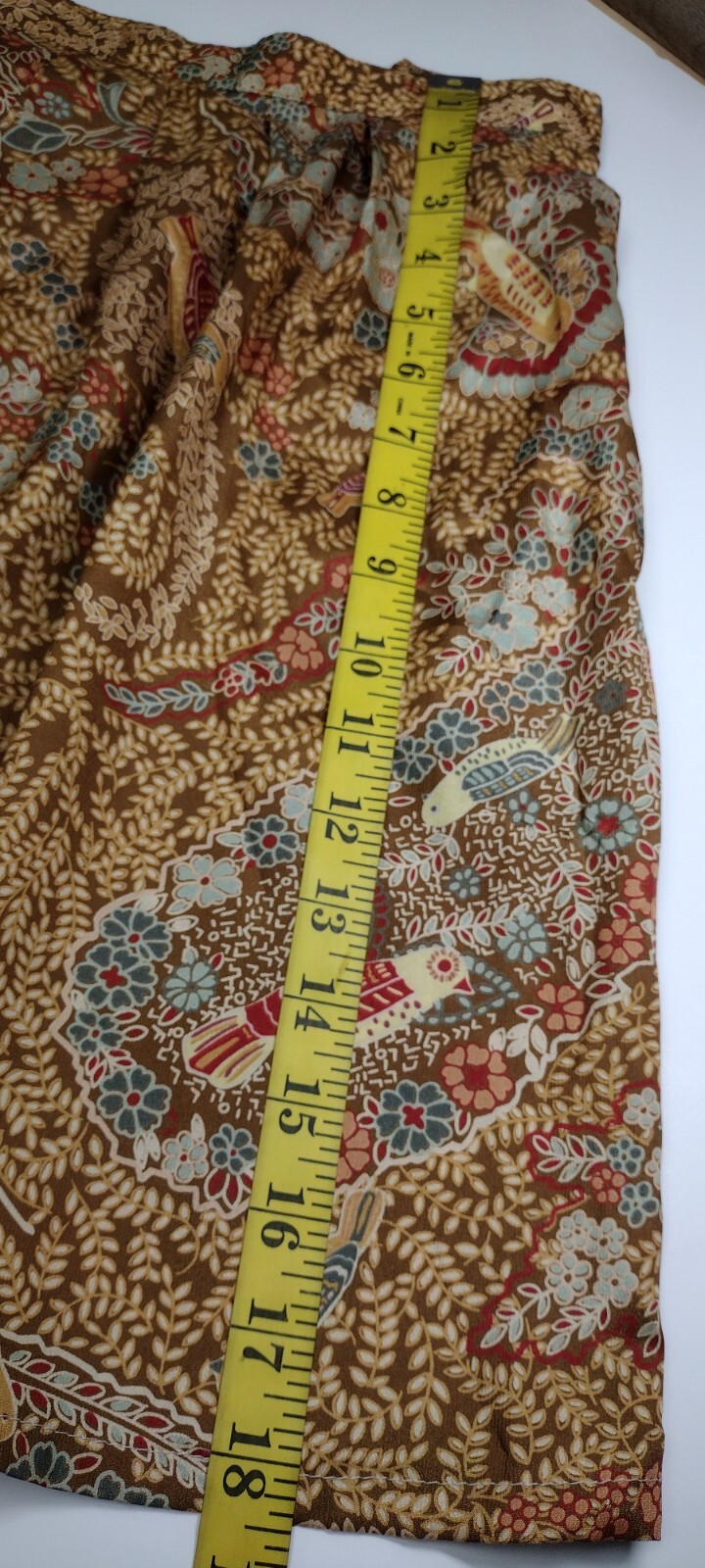 70s Boho Short Skirt Birds Paisley Brown Bronze Schrader Sport NY Medium