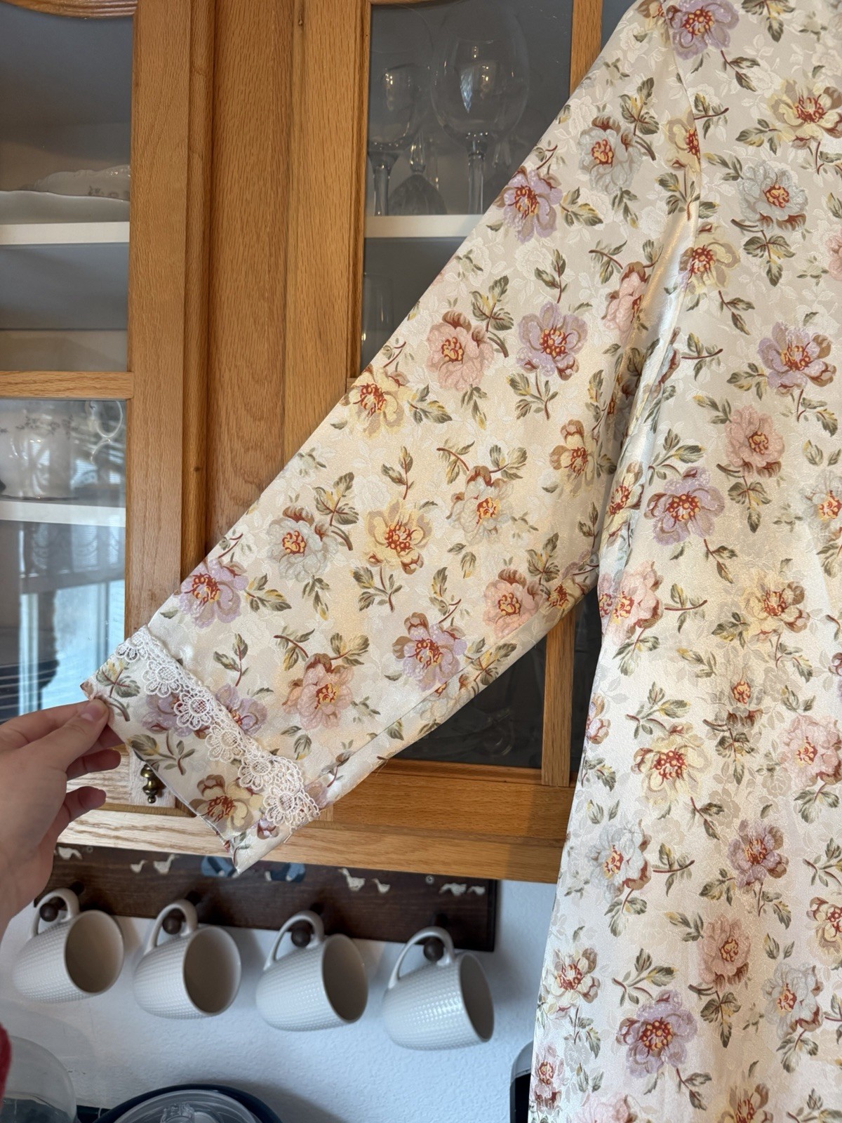Vintage Christian Dior Long Satin Night Gown Robe