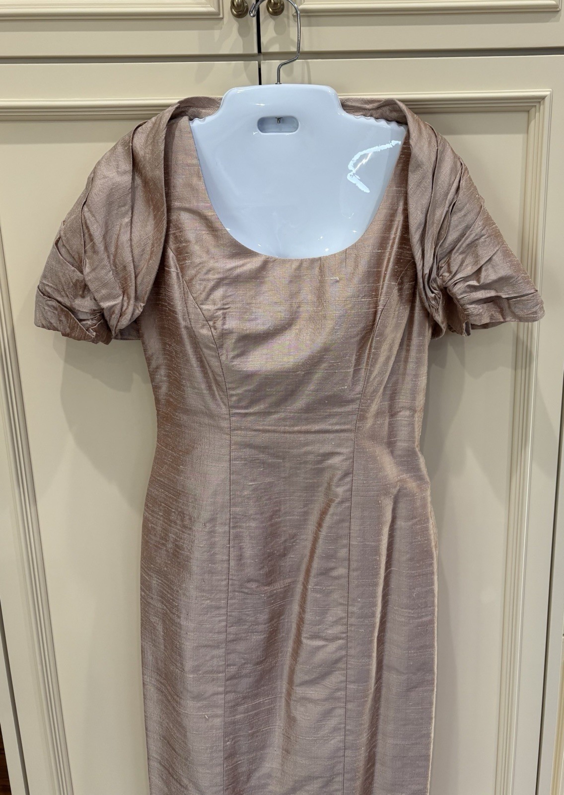 Watters Vintage Dupioni Silk Bridesmaid Dress Size 4 Champagne