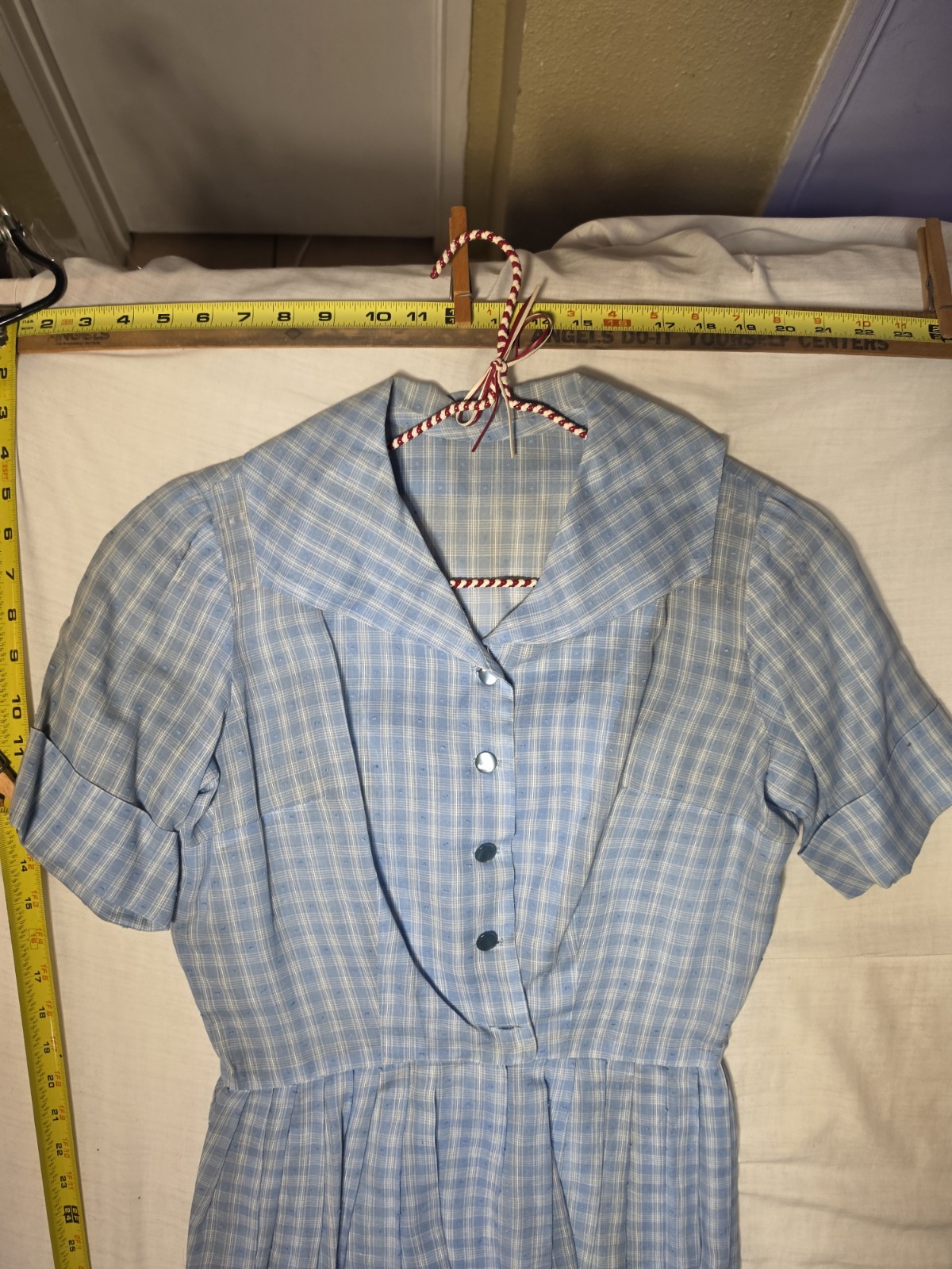 VINTAGE 1950’s – 60’s WESTBURY FULL SKIRT BROWN CHECKED DRESS MEDIUM/ Small