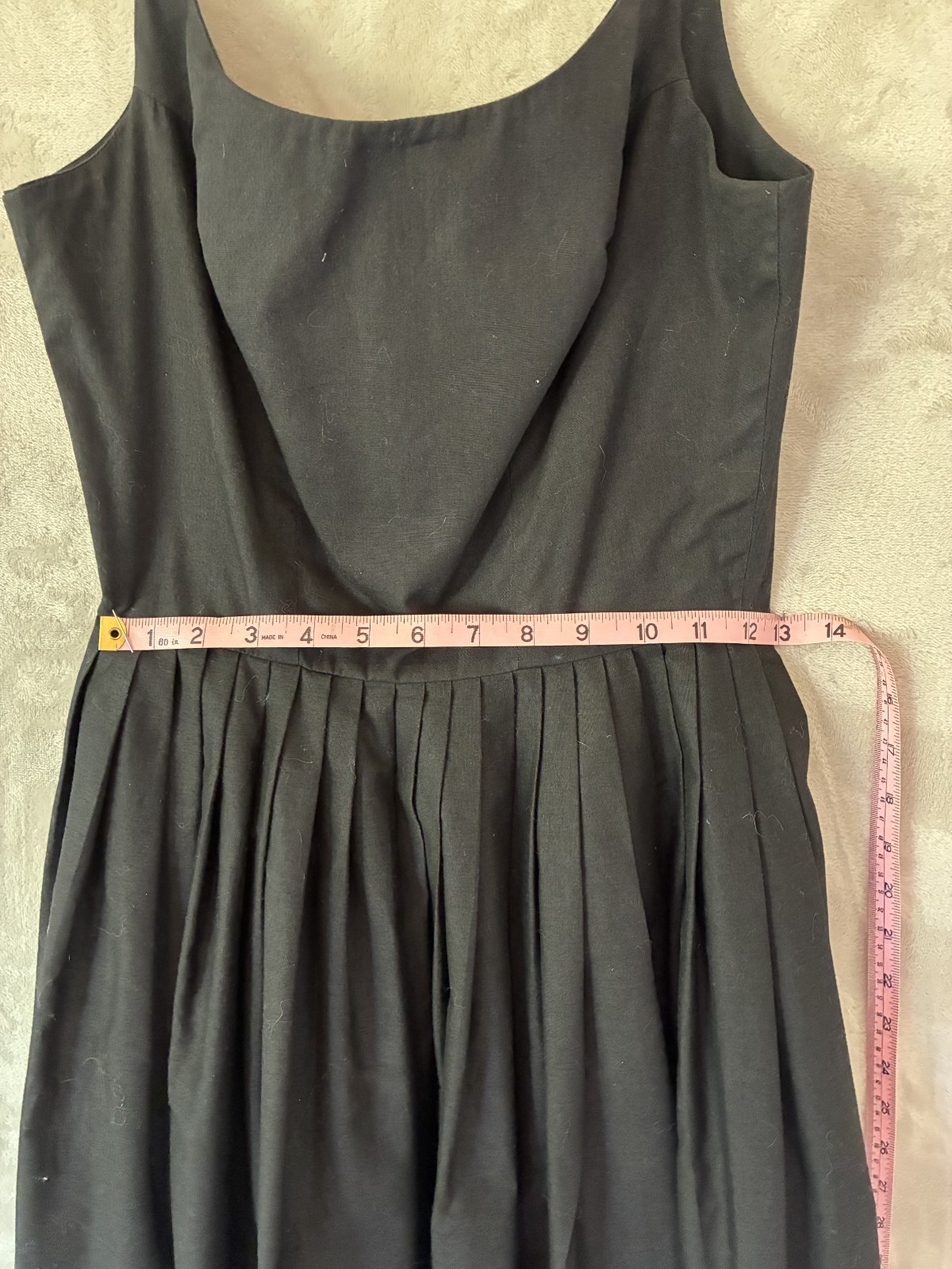 VTG 1960’s Women’s 0/2 S Black Sundress Cotton Pleats Tailored Handmade Waist 2