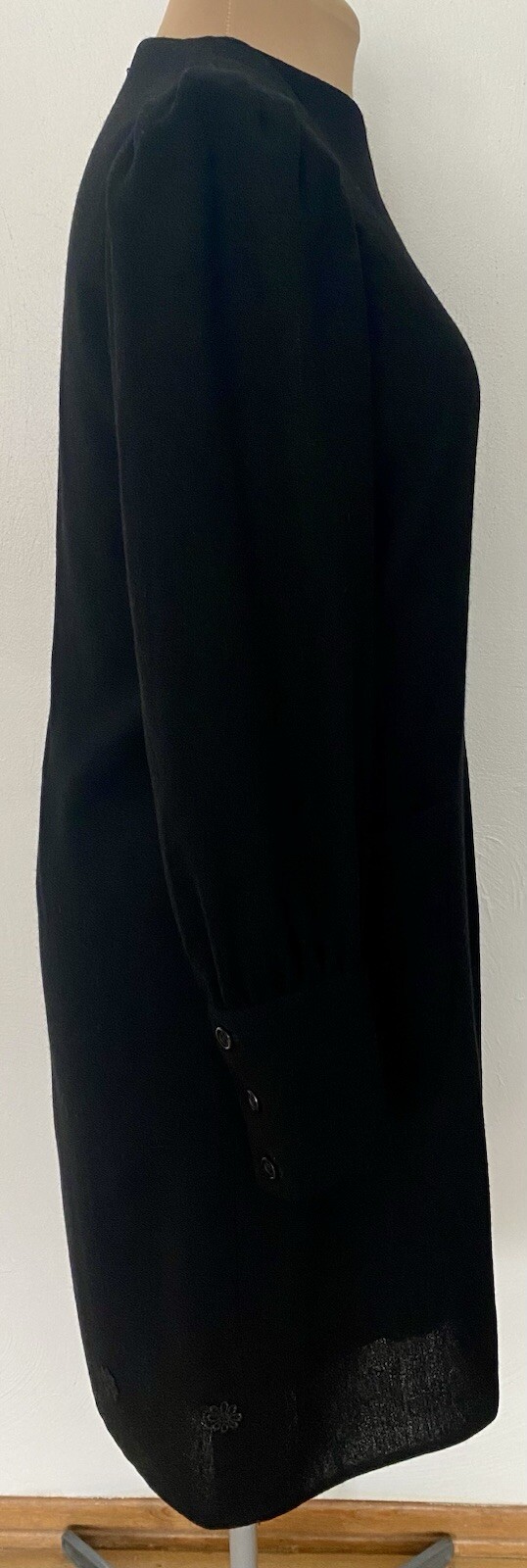 Vintage 60s Sheath Dress *Size 12* Button Shoulder Long Sleeve Column Dress