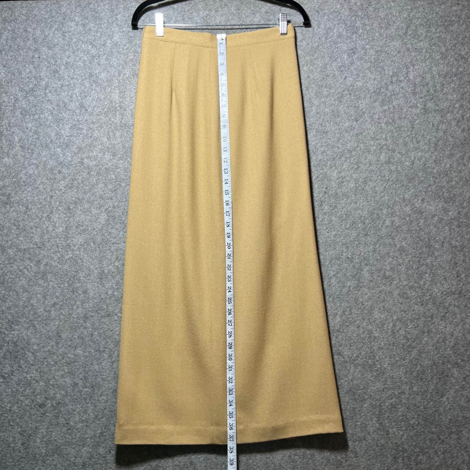 Vintage 90s 3 Piece Suit Set 9/10 Camel Tan Wool Blend Blazer Pant Skirt Lined