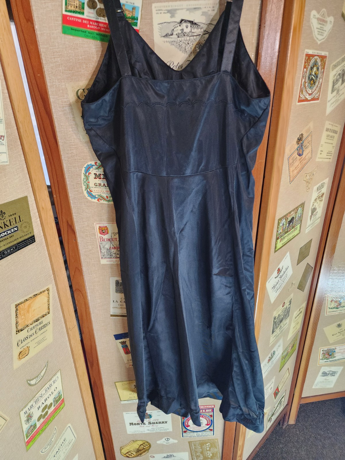 Movie Star Black Full Slip 100% Nylon Tricot Size 34 Average Made in USA Vintage