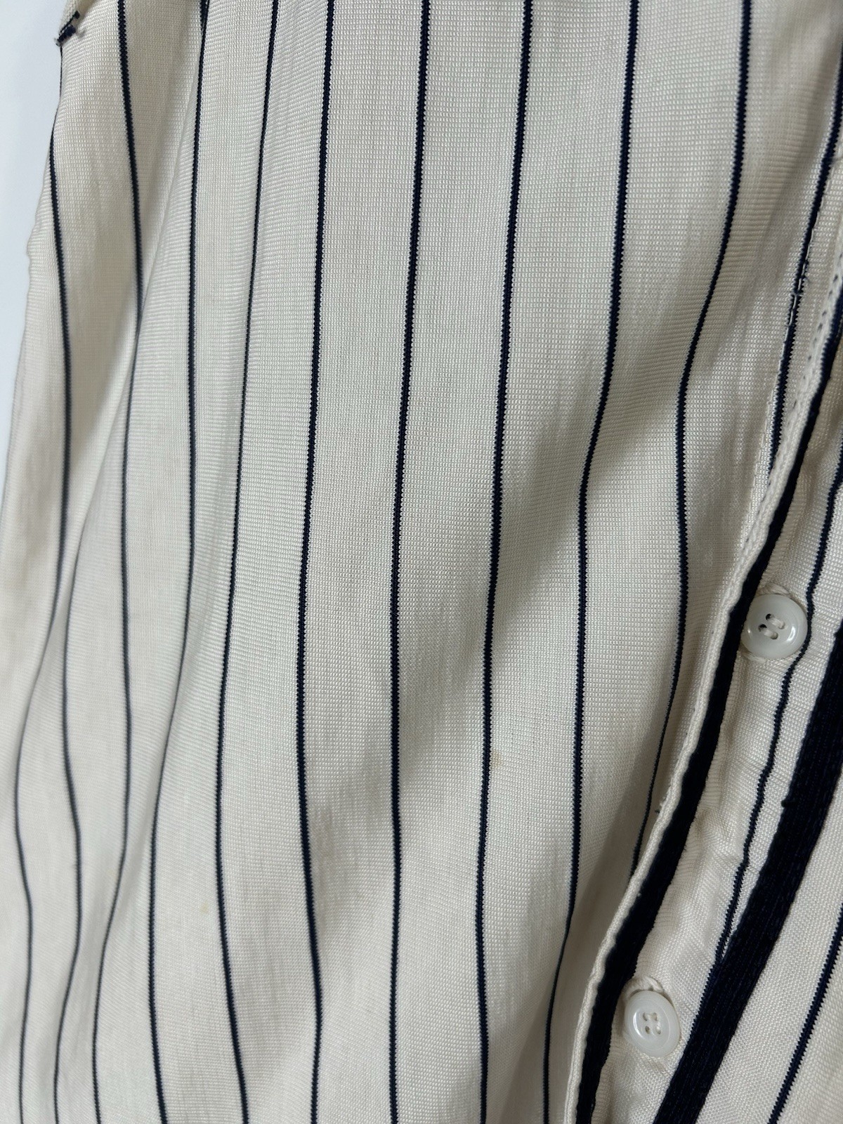 Vintage 1950’s Jersey Women’s White Striped Raider Button Up Cut Off