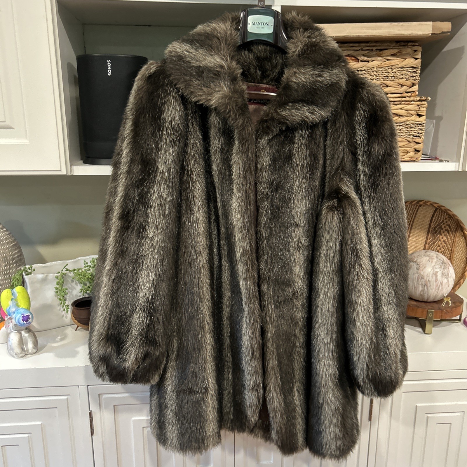 Vintage 1980s Jordache Women’s Size 15/16 XLarge Brown Faux Fur Coat USA