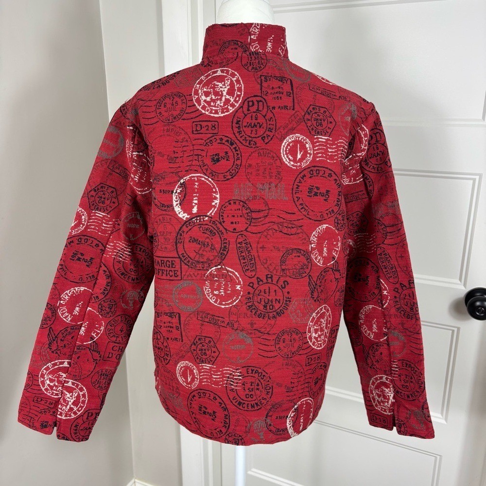 Painted Pony Postage Print Tapestry Blazer Jacket L Quirky Eccentric Vintage