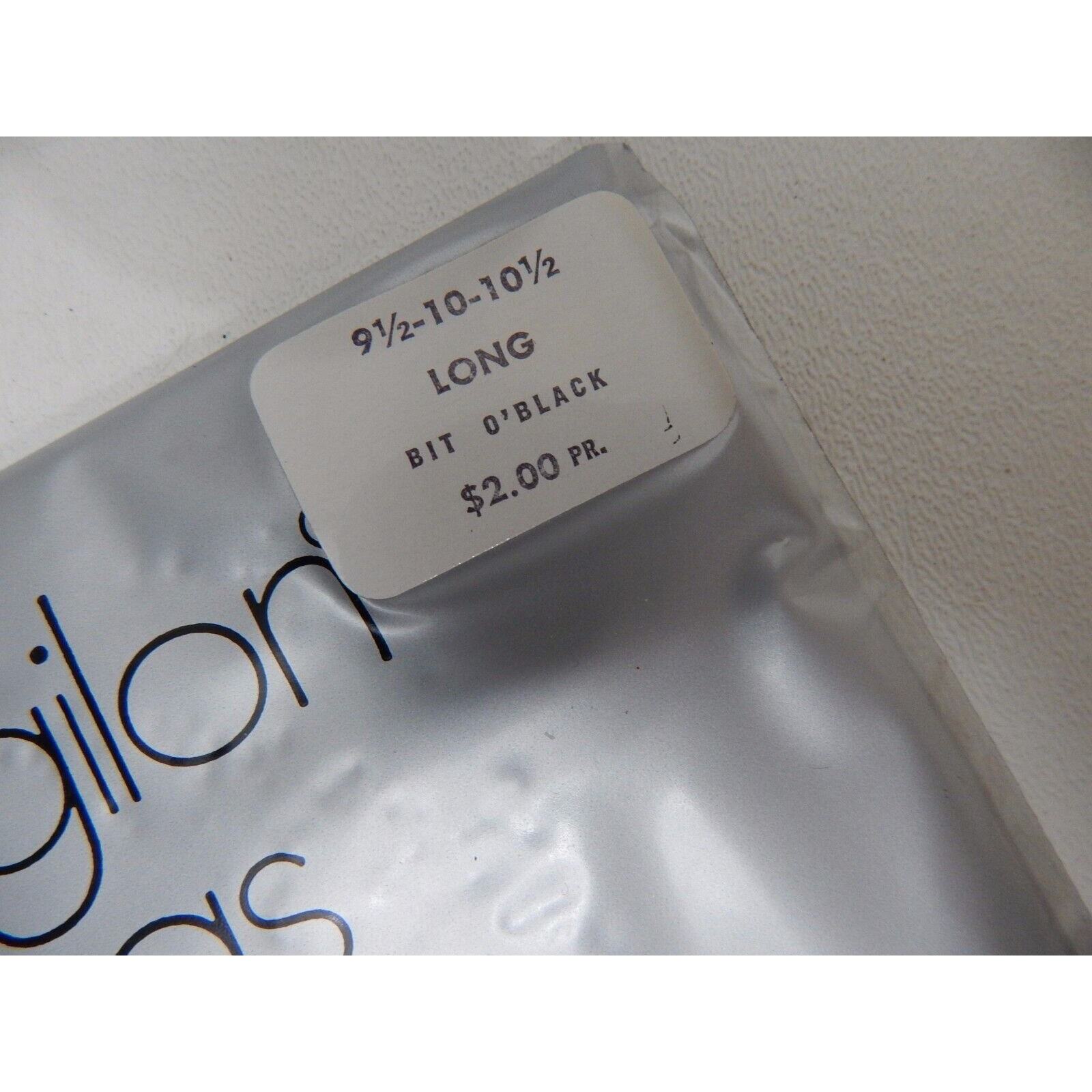 Vtg Round the Clock Sheer Agilon Stockings Sz 9 1/2 10 10 1/2 LONG Bit O’ Black