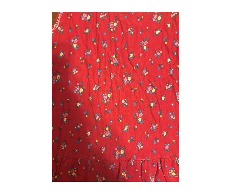 90s Vintage Red Floral Sundress Cottagecore Tomato Girl