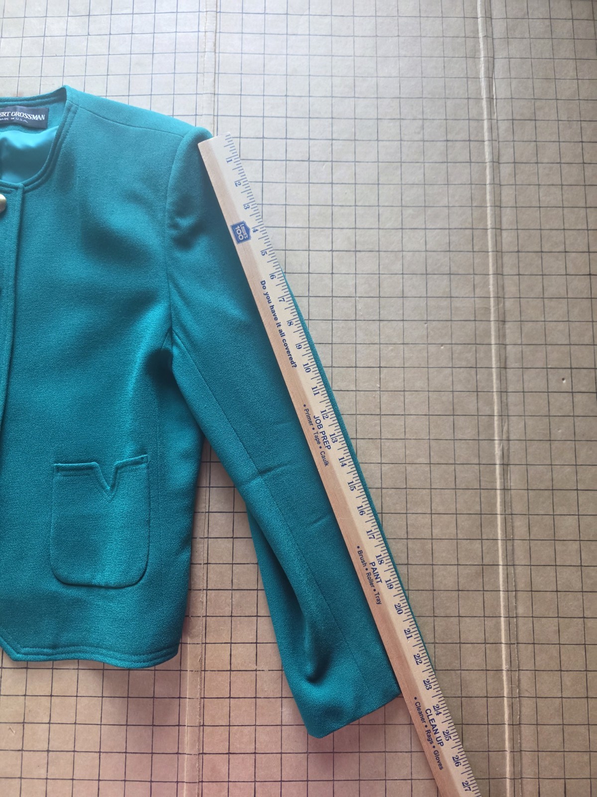 VTG Herbert Grossman Talbots Teal Green 100% Wool Skirt Suit Set Sz 14 Fits M/L