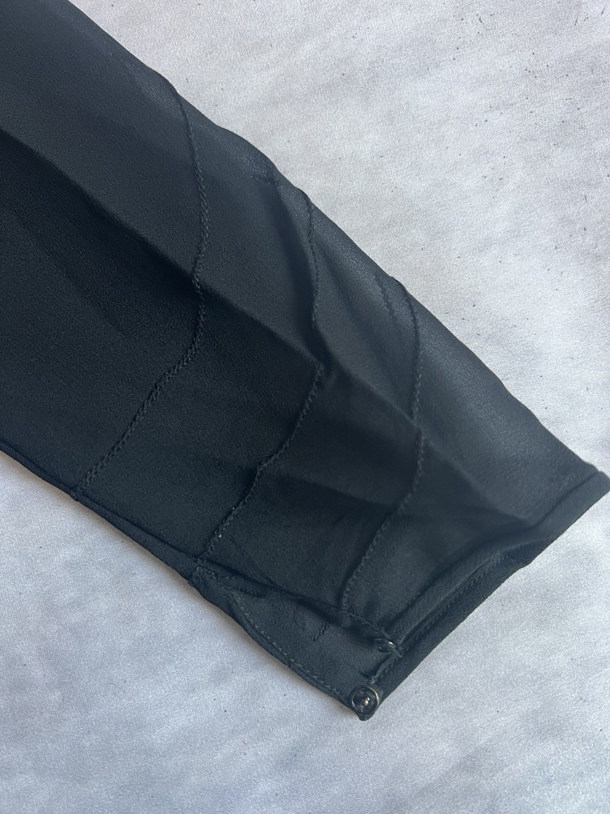 Vintage 1920s-early 1930s Black Chiffon Crepe Drop waist Dress Micropleat Skirt