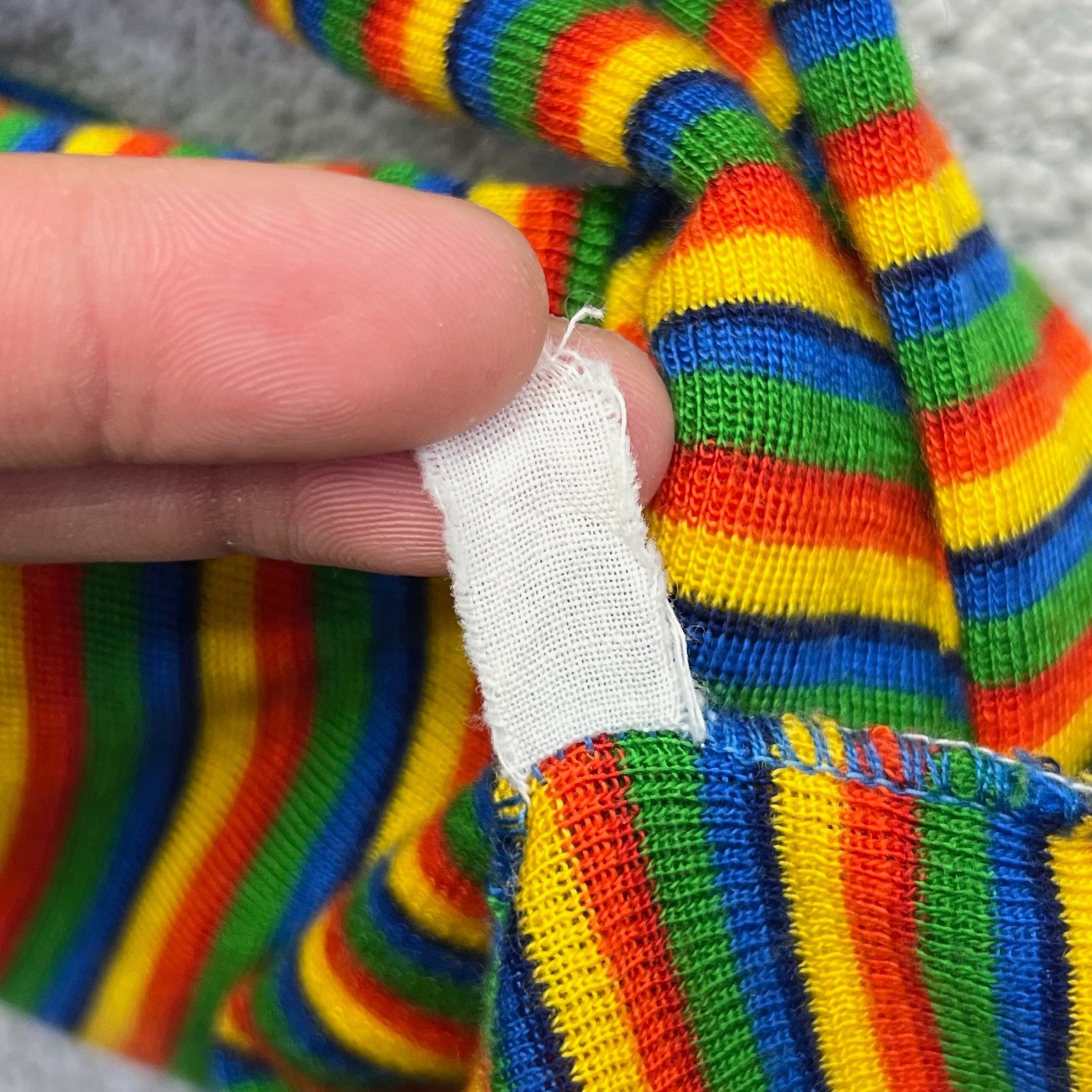 VINTAGE Rainbow Striped Mock Neck Quarter Zip Knit Top Women S? Multi Longsleeve