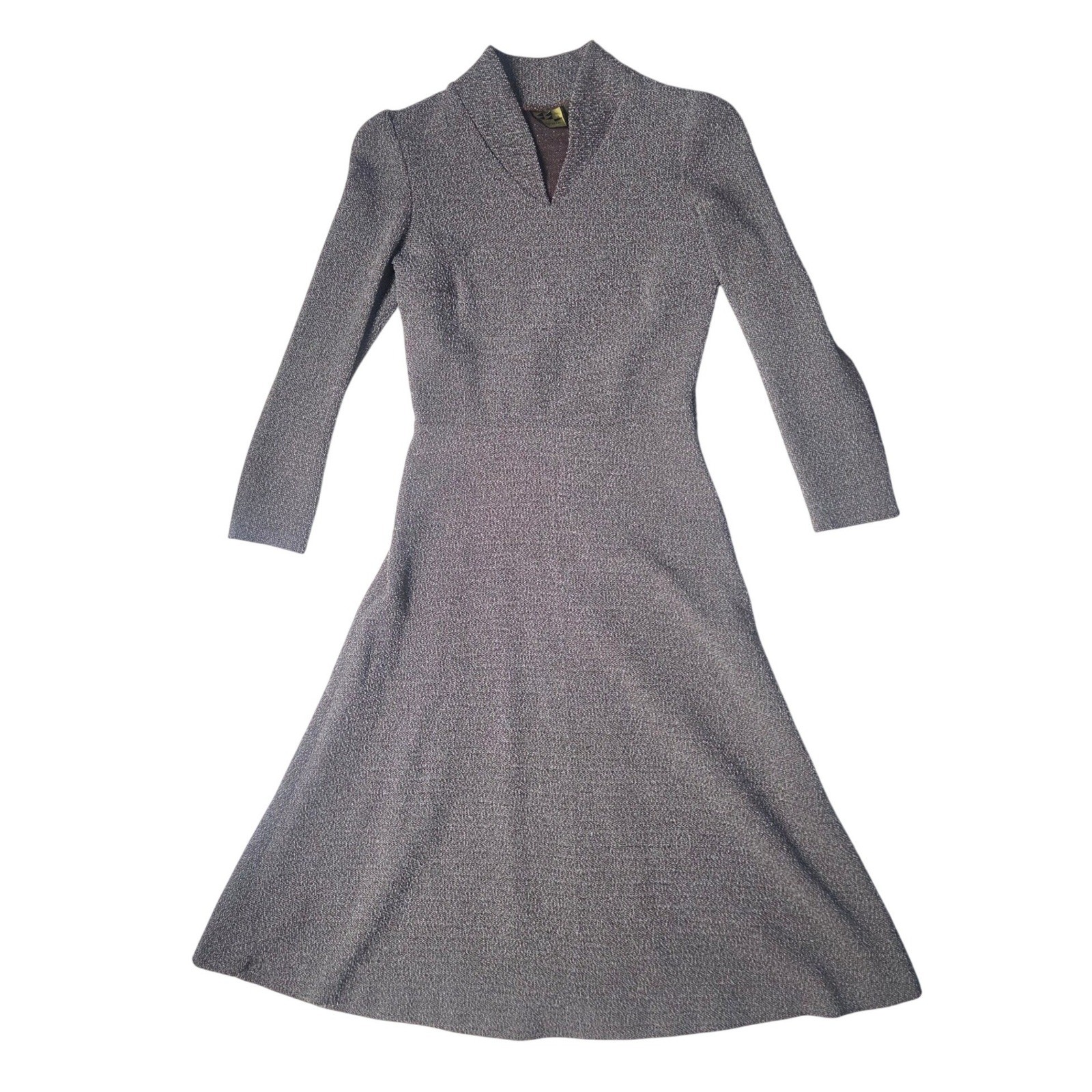 Vintage Lagenlook Brown Wool Knit Dress Made in Europe Artsy Marled Cottagecore