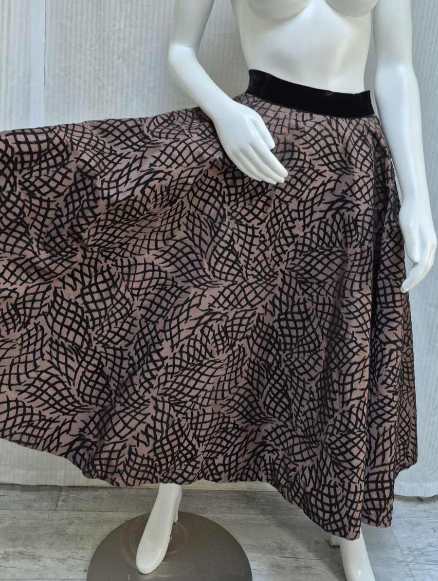 Vintage 50s Atomic Joe Davidson Originals Flocked Circle Skirt MidCentury – M/L