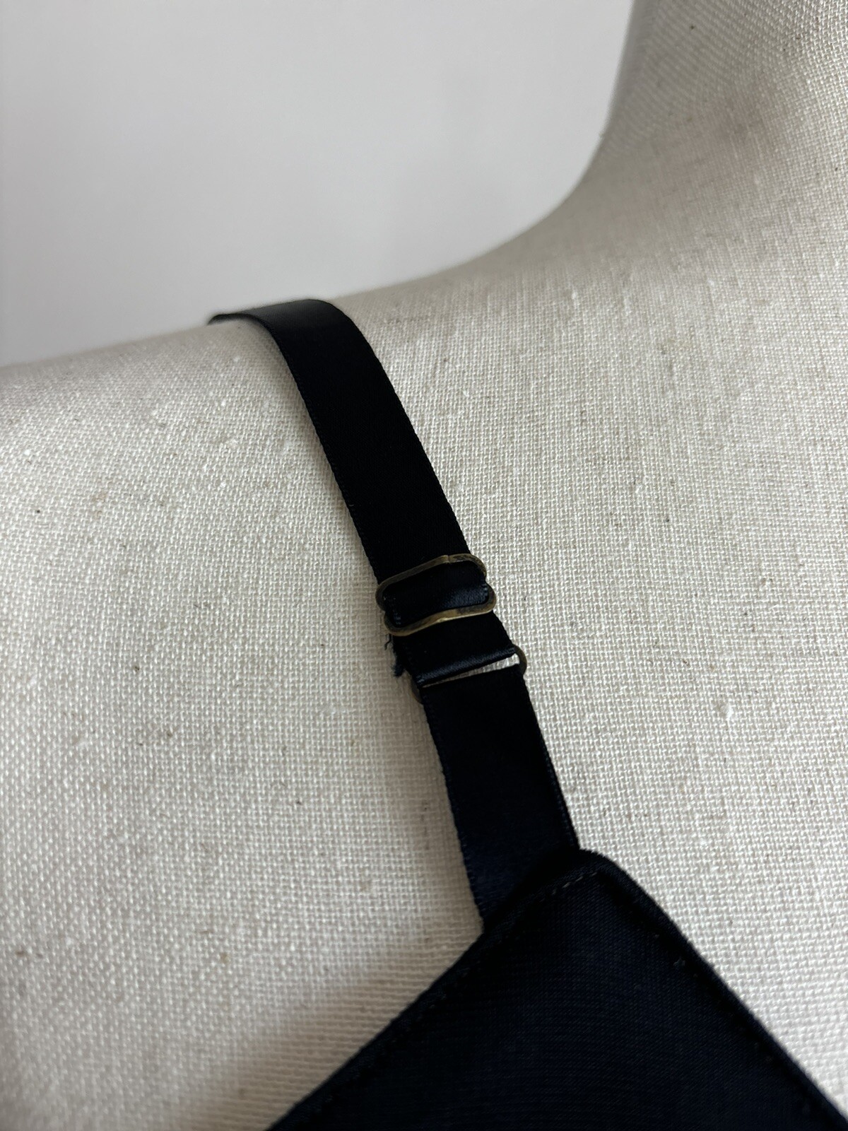 Vintage Textron Slip Womens 32/12 Tall Black Midi Adjustable Straps