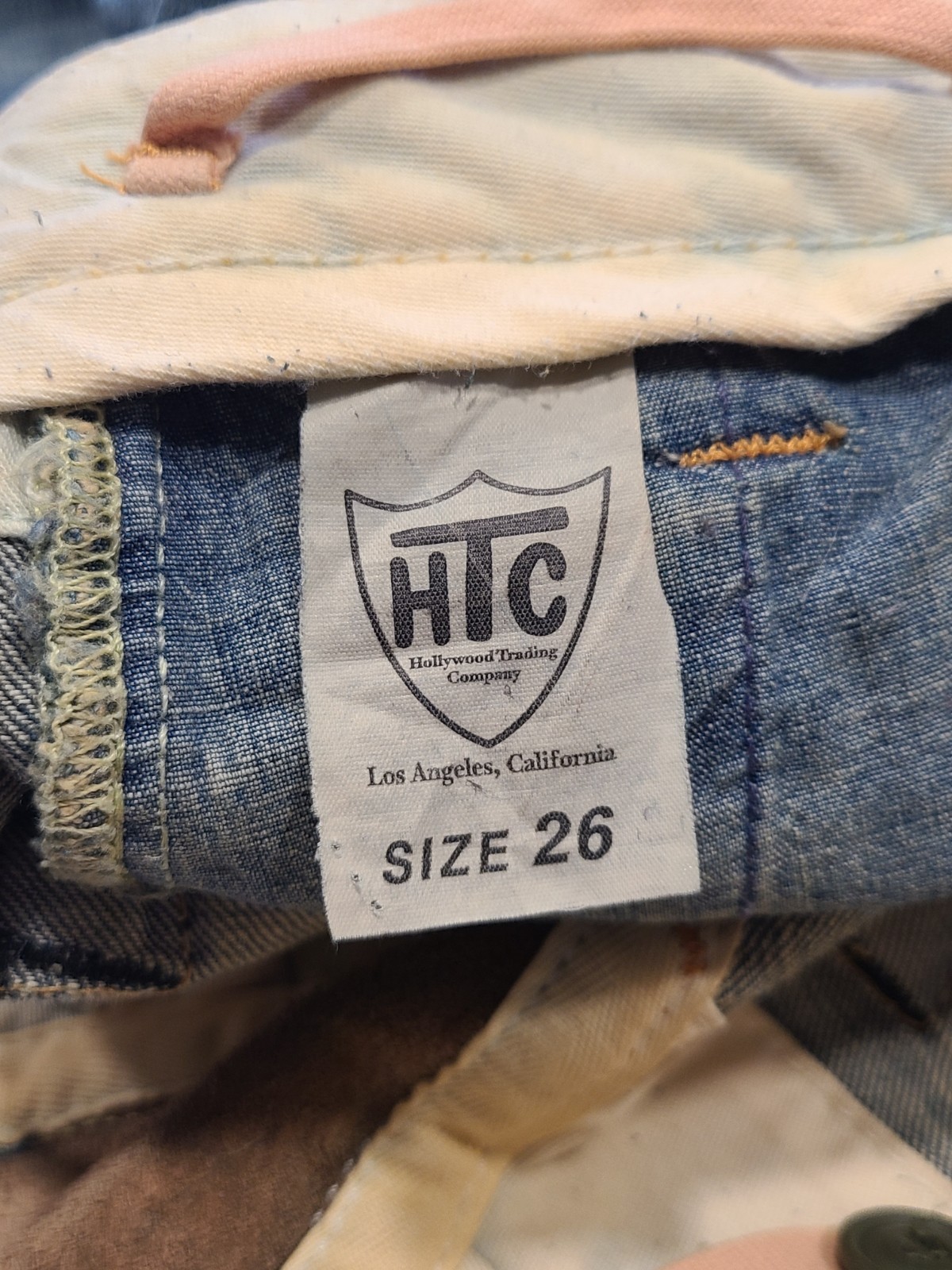 HTC Hollywood Trading Company Vintage Jeans, Made in Italy, sz 26, Distressed