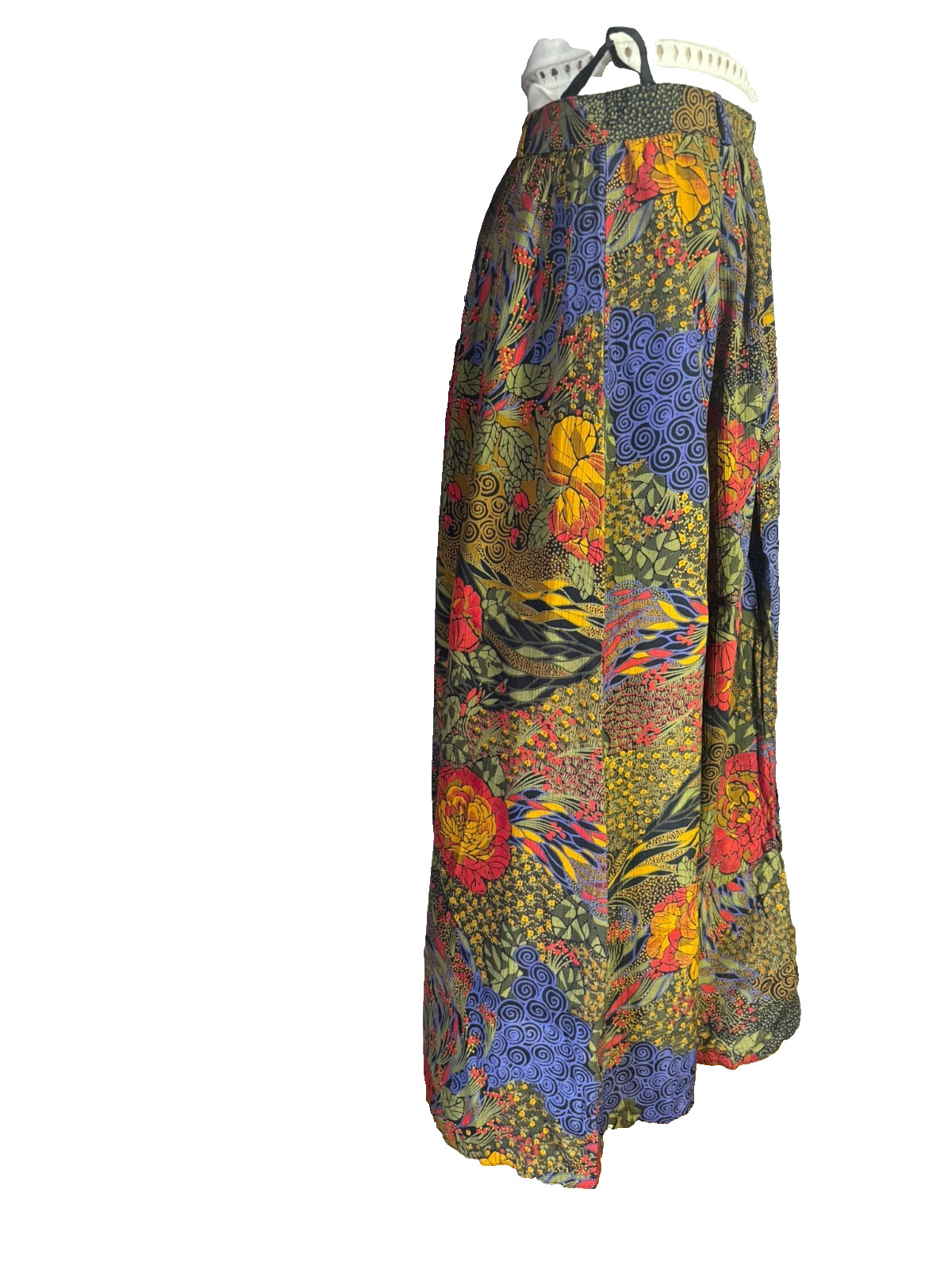 Vintage Sylbo Skirt 60s 70s Floral Viscose Disc Skirt Boho Midi 32/34 XS