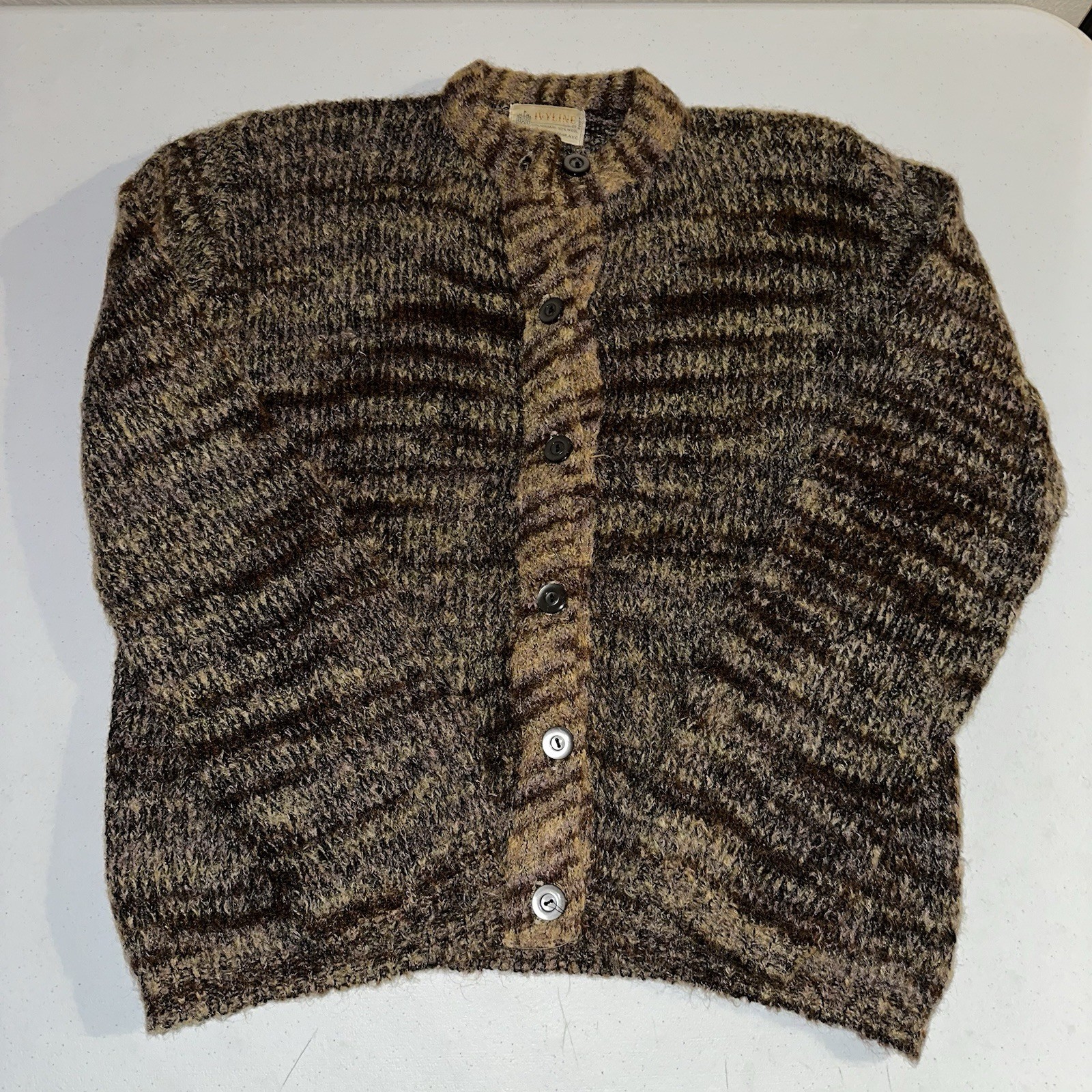 Vintage 1960s Ivyline Boepple Sportswear NYC Mohair Wool 50/50 Cardigan Fits Med