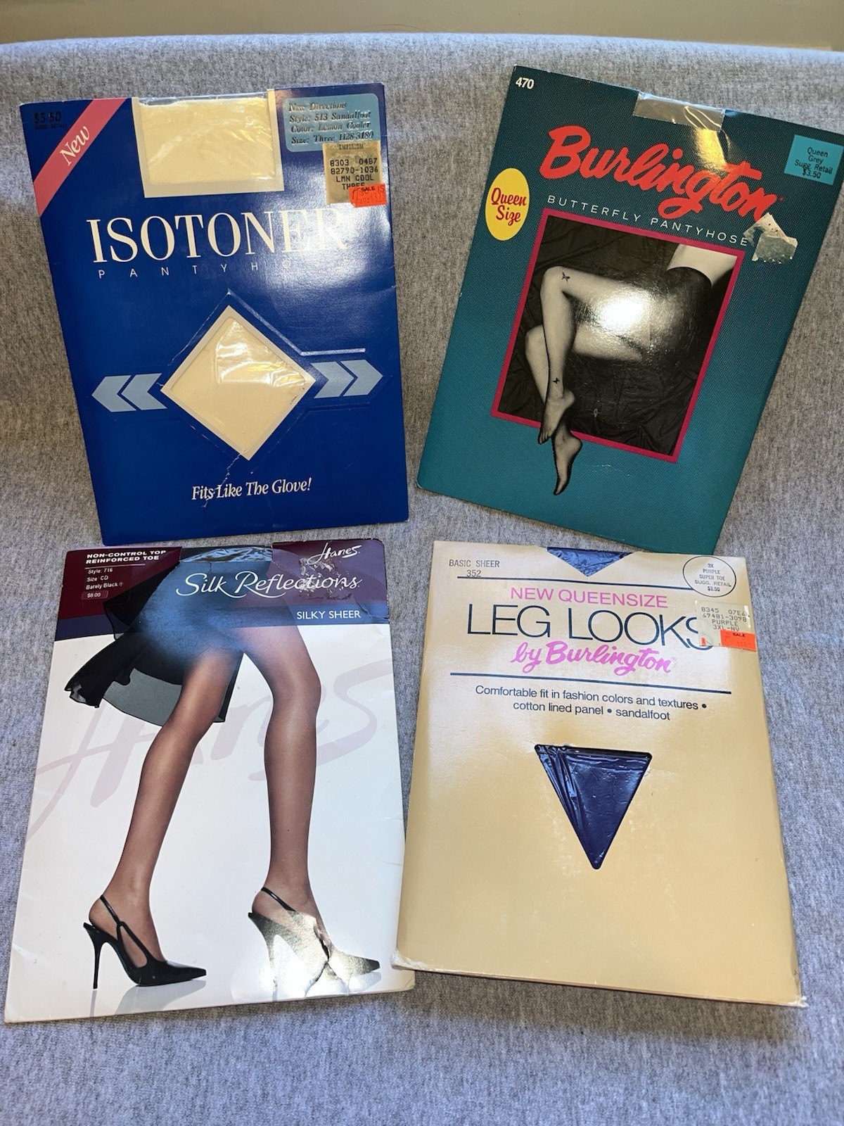 Lot-4 Vtg Pantyhose Stockings New Various Size Color Style Brand 1980’s-1990’s