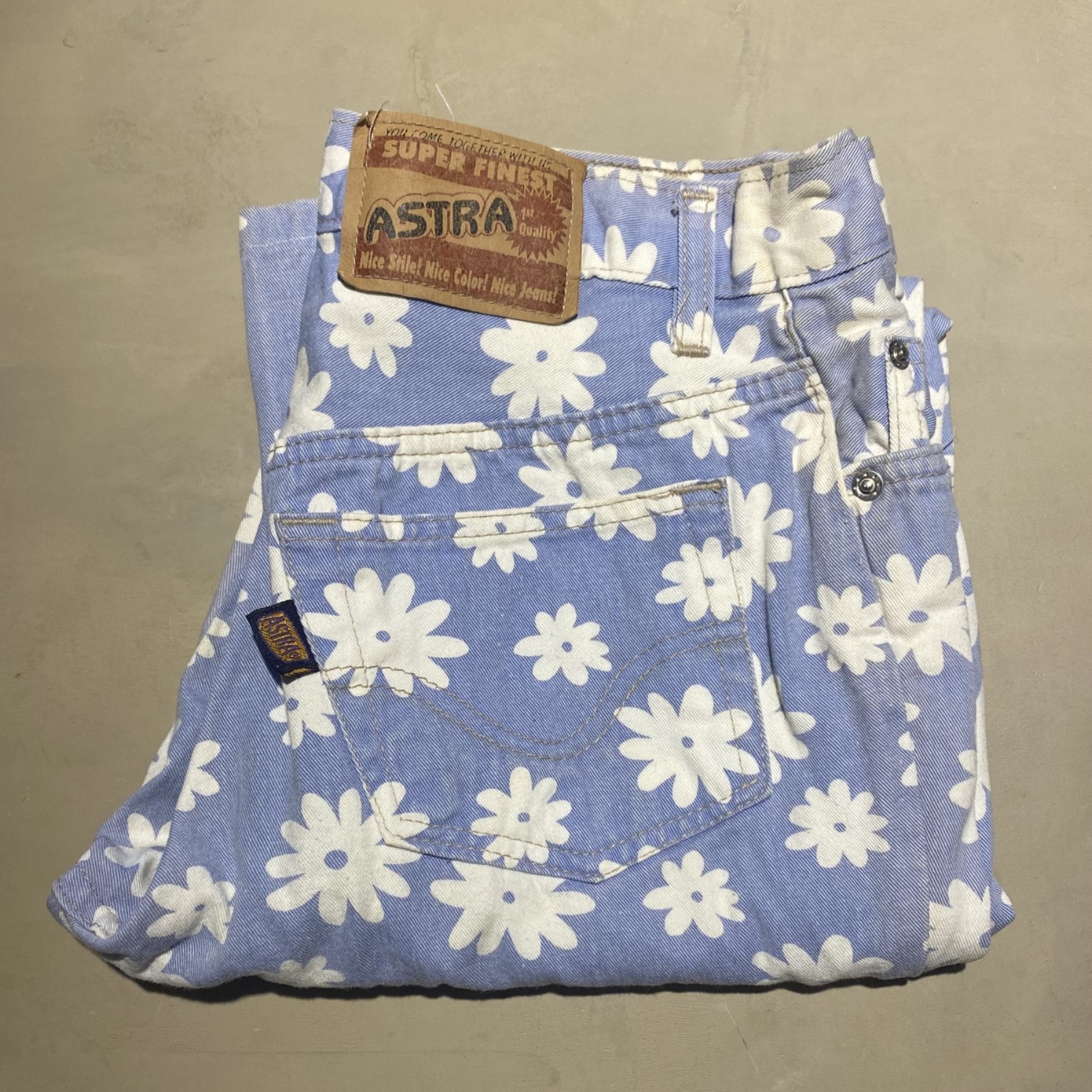 ASTRA Vintage Women’s Flower Jeans 100% cotton | W32B 44