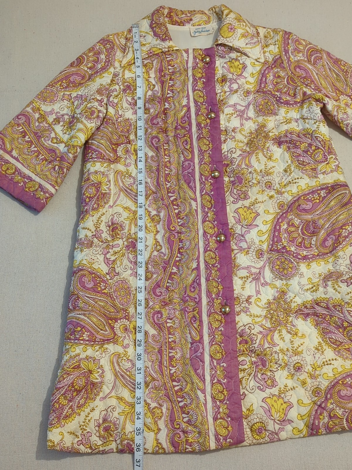 Vtg 1960’s Diana Dean By Julius Lonschein Quilted Coat Size Lg • Light Weight