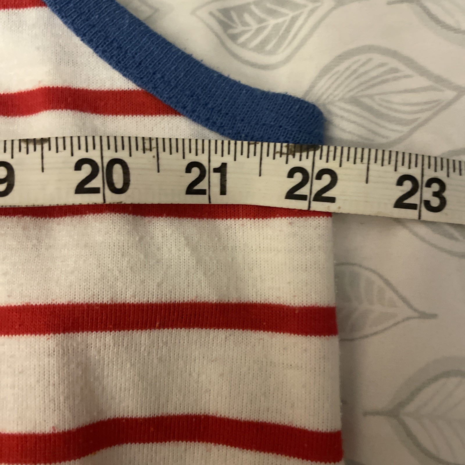 Vintage 80s Striped Ringer Tank Top Red White Blue USA Banded Hem Women’s 22W