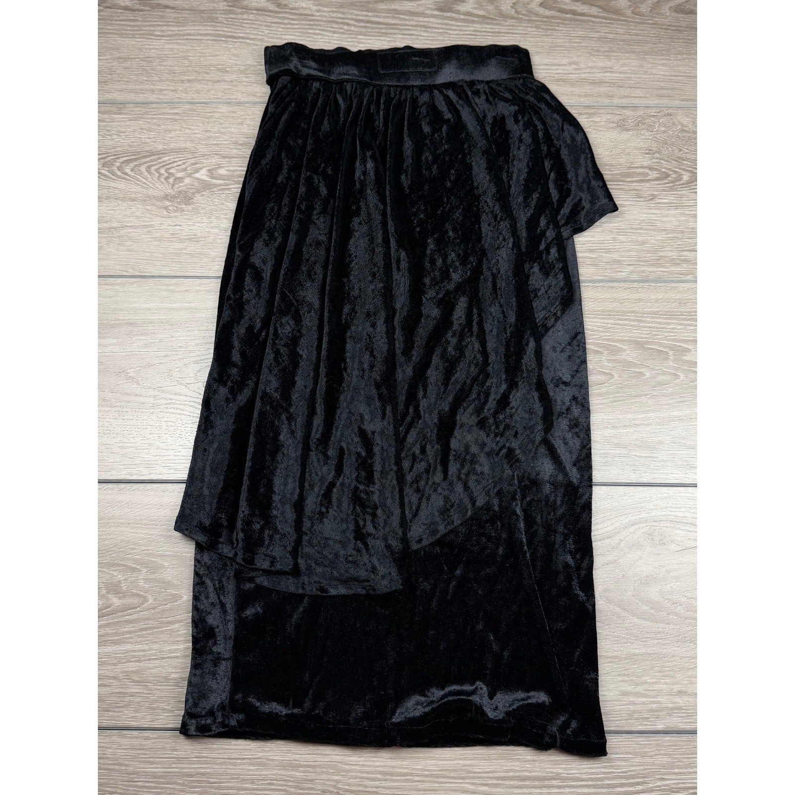 Tripp NYC Women Skirt Vintage Velvet Asymmetric Drape Goth Black S
