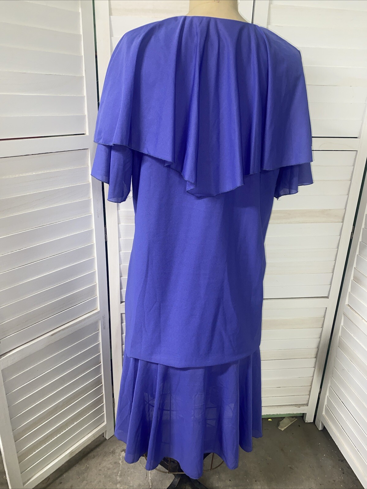 70s 80s Vintage Anthony Richards Purple Mother Of Bride Sheathe Dress Sz 18 XL