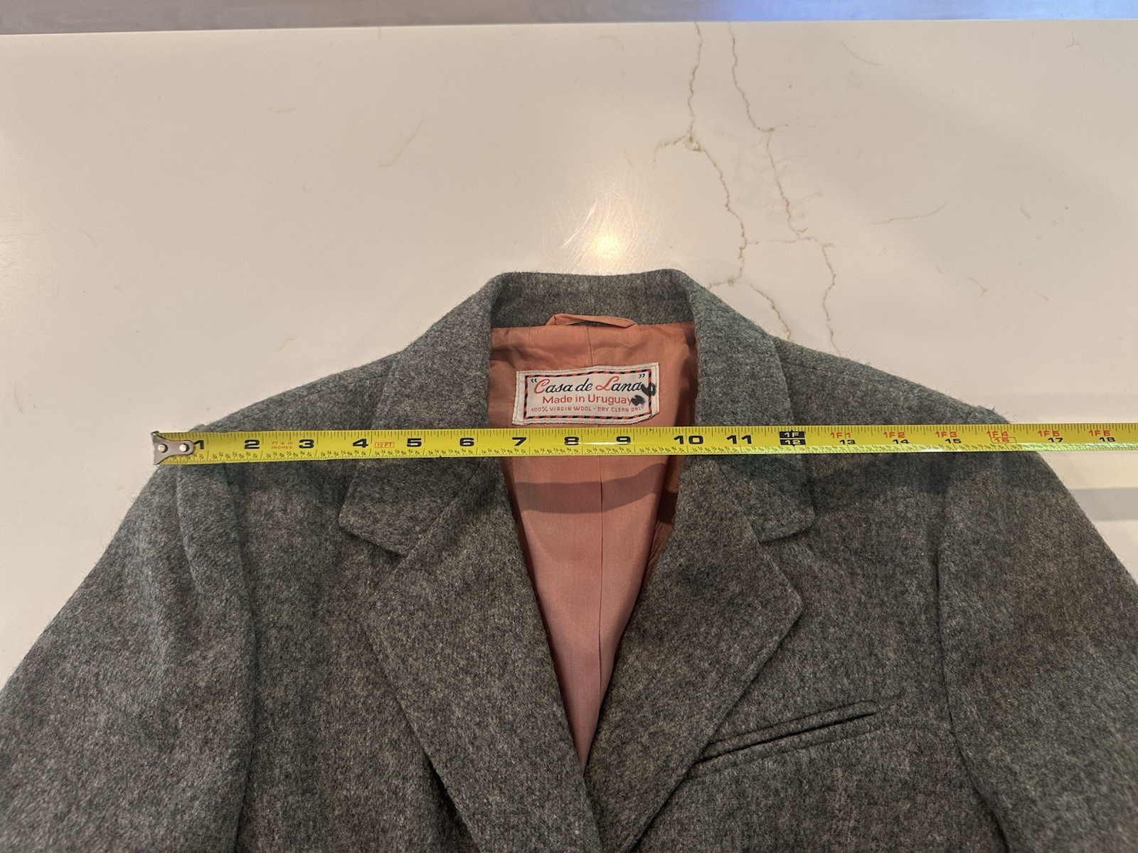 Vintage 1970s 100% Virgin Wool Casa de Lana Gray Tweed Blazer Approx Size 6-8