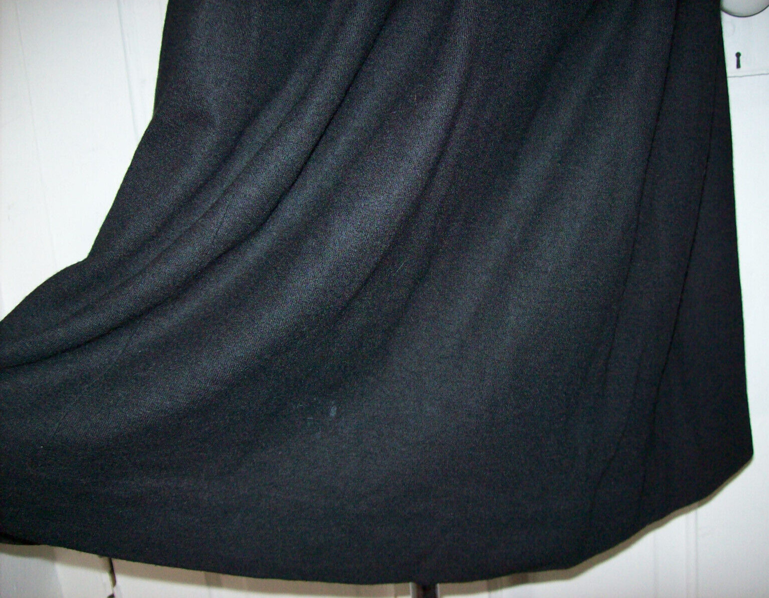 Vintage 1950s Black Long Sleeve Dress, 100% Wool, E.T Jrs CALIFORNIA, small