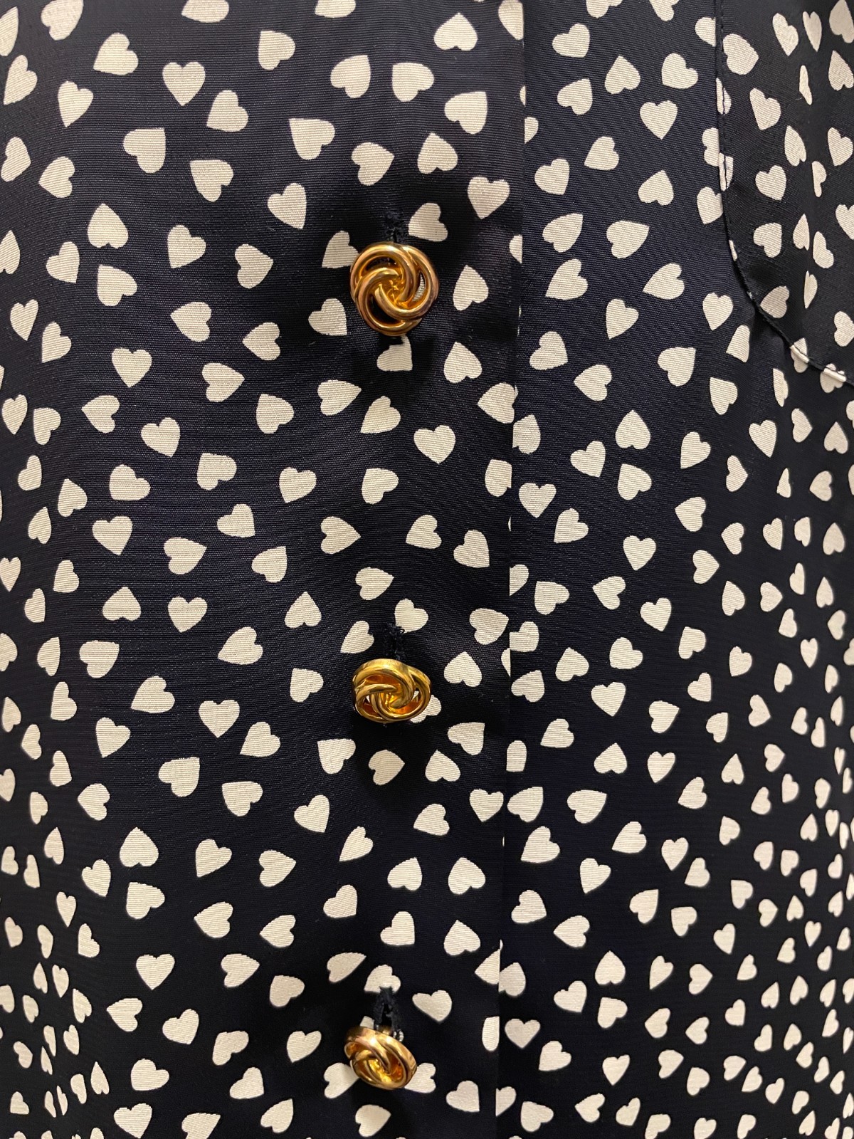 Vintage 80s Schrader Secretary Shirt Dress-Women’s 10P-Black White Heart Pattern