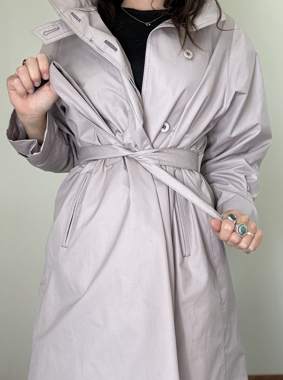 Vintage London Fog Rain Coat Light Purple Size 10 Petite