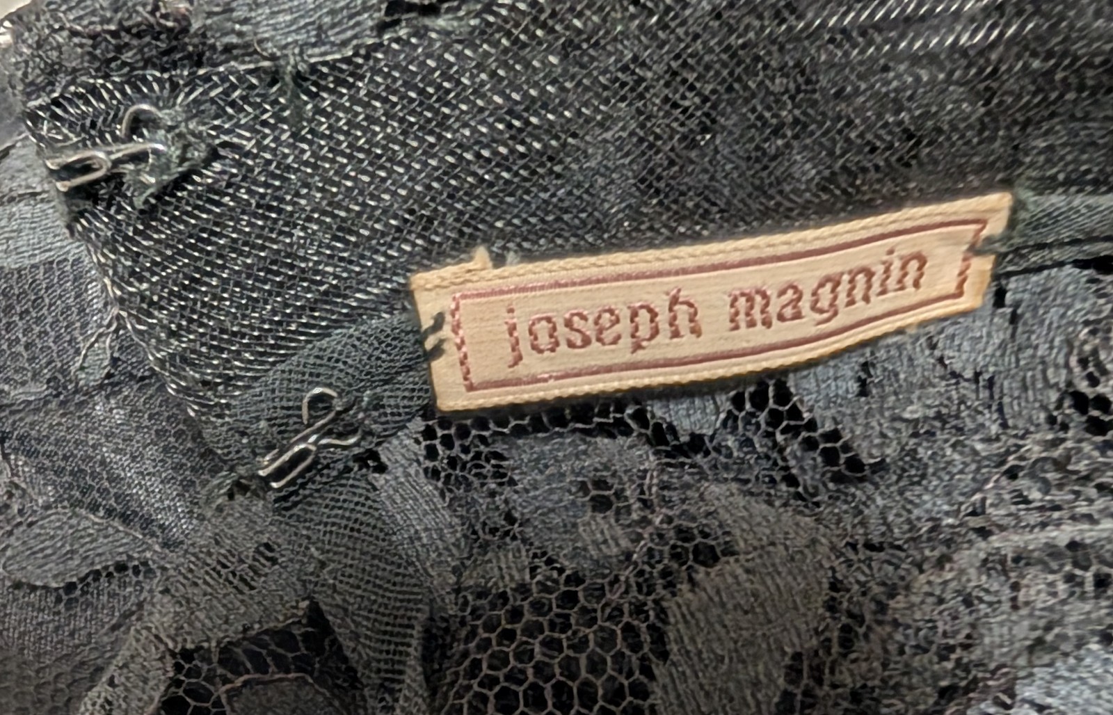 Joseph Magnin Vintage 60’s Black Lace Cocktail Illusion Dress Bell Cuffs LBD S