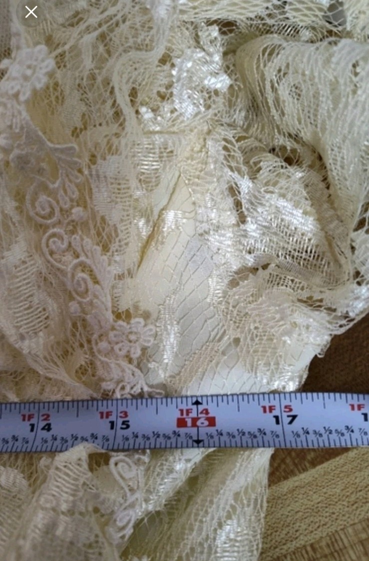 1970s Vtg A La Carte Lace Dress Formal Wedding Sz S 4-6 **See Measurements EUC